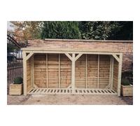Broadway Garden Log Store 360cm wide x 60cm deep by Churnet Valley - LS6X12