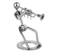 Broadway Gift Trumpet Player Silver Tone 6 inch Table Metal Decorative Musician Tabletop Figurine