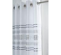 Broadway Modern Ring Top Fully Lined Sequined Design Eyelet Pair of Curtains, Polyester, White, 66 x 72-Inch