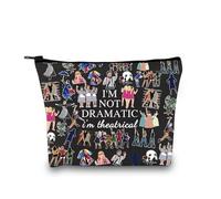 Broadway Musical Gift Makeup Bag Theatre Bag I'm Not Dramatic I'm Theatrical Musical Theatre Gift West End Broadway Zipper Pouch (I'm Theatrical Black EU)