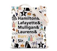 Broadway Musical Gift Musicals Hamilton Inspired Tote Bag Hamilton Fans Gift Broadway Theatre Lover Shopping Bag (burr UK2)