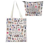 Broadway Musical Theatre Gifts Makeup Bag and Tote Bags with Inner Pocket I'm Not Dramatic I'm Theatrical Theatre Gifts Broadway Fan Cosmetic Bag and Canvas Tote Bag Broadway Mudical Lover Gift