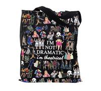 Broadway Musical Theatre Handbag - I'm Not Dramatic I'm Theatrical, Double-sided Printing Zipper Pouch for Musicals Gifts (Black)
