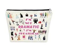 Broadway Musical Theatre Makeup Bag, I'm Not Dramatic I'm Theatrical, Music Lover Cosmetic Bag, Large Capacity Make Up Bags for Women Girls, Travel, Vacation, Hamilton Gifts for Music Lovers