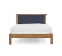 Broadway Oak 6Ft Super King Size Bed Frame With Fabric Headboard - By Roseland Furniture