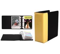 Broadway Play Program and Theater Playbill Binder with 30 Custom Sheet Protectors - PU Leather - Fits Playbills from Mid 1980s to Modern (Yellow/Black EmbossedP)