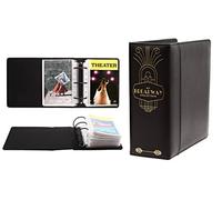 Broadway Play Program and Theater Playbill Binder with 30 Custom Sheet Protectors - PU Leather - Fits Playbills from Mid 1980s to Modern (Black/Gold Foil)