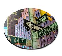 Broadway Sign Manhattan New York Flexible Round 5mm Rubber Mouse Mat Pad Office Home Novelty Printed Desk Accessory #50394