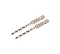 DeWalt Black and Gold Hex Impact HSS Drill Bit 3mm Pack of 2