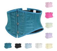 Brocade Corset Belt for Women, Ladies Pirate Waistband Wide Underbust Elastic Waist Trainer Lace up Bustiers Waspie Bustier Top Harness Shapewear Medieval Vintage Waist Cincher Halloween Costume