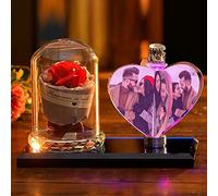 Brocade Creek Personalized 4 Photo Rotating Windmill Light Crystal Light LED Night Light Photo Frame Birthday Friend Gift car Decoration