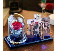 Brocade Creek Personalized 4 Photo Rotating Windmill Light Love Crystal Light LED Night Light Photo Frame Birthday Gift Friend Gift car Decoration 5.1in×6.2in