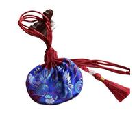 Brocade Drawstring Jewelry Pouch Bag, 4 Pcs Embroidered Drawstring Sachet Bags 10x12cm Multicolor With Tassel For Jewelry Coins(Blue)