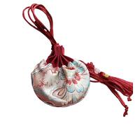 Brocade Drawstring Jewelry Pouch Bag, 4 Pcs Embroidered Drawstring Sachet Bags 10x12cm Multicolor With Tassel For Jewelry Coins(H1)