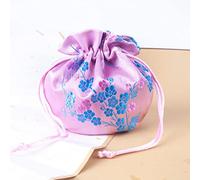 Brocade Drawstring Jewelry Pouch Bag, 4 pcs Multicolor Chinese Tradition Embroidered Flower Drawstring Sachet Bag For Jewelry(H4)