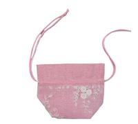 Brocade Drawstring Jewelry Pouch Bag, Jewelry Storage Sachet Bags 4 Pcs Drawstring Embroidered Imitation Linen Multicolor(Pink)