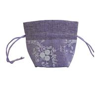 Brocade Drawstring Jewelry Pouch Bag, Jewelry Storage Sachet Bags 4 Pcs Drawstring Embroidered Imitation Linen Multicolor(Purple)