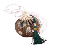 Brocade Drawstring Jewelry Pouch Bag, Pack Of 4 Multicolor Chinese Sachet Bag Drawstring Embroidered Flower Tassel(H3)