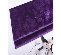 Brocade Embossed Velvet Fabric Floral Pattern Fabric for Pillows Cushions Clothing Drapes Sewing Crafts by The Meter(Color:14 Dark Purple)