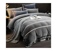 Brocade Velvet Duvet Cover Set 4-piece Thickened Coral Milk Velvet Bed Sheet Quilt Cover Flannel Double-sided Velvet Bedding Set (Color: F, Size: 1.5m bed sheet -200x230cm)