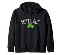 Broccoholic Broccoli Addicted Lover Vegetable Funny Vegan Zip Hoodie