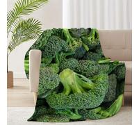 Broccoli Blanket, Vegetable Throw Blanket, Vegan Gift for Women Men Girl Boy Birthday,Lightweight Soft Worm Cozy Flannel Throw for Bedding Sofa Couch 50"x60" for Teen/Travel-M
