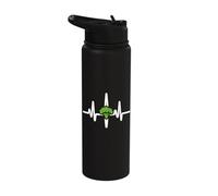 Broccoli Heartbeat Line Design for Veggie Lovers Stainless Steel Insulated Water Bottle