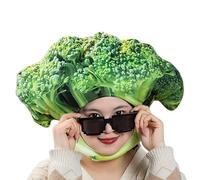 Broccoli Plush Hat - Vegetable Photo Cosplay Hat, Funny Costume Headgear, Party Accessory | Holiday & Carnival Prop for Kids, Adults, Christmas, Festivals, Photo Booth, Themed Events, Fancy Dress