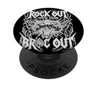 Broccoli Rock Out Vegan Funny Slogan Music PopSockets Adhesive PopGrip