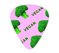 Broccoli Vegan Green Pink,12 Pcs Guitar Pick,3 Different Thickness Plectrums for Acoustic Guitar Bass Ukulele (0.46mm 0.96mm 0.71mm)