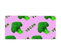 Broccoli Vegan Green Pink,Mouse Pad Large Desk Pad Computer Keyboard Mouse Mat With Non Slip Rubber Base 40 x 90 cm