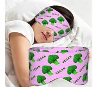 Broccoli Vegan Green Pink, Sleep Mask for Home Travel, Full Eye Covers Light Blocking Eye Mask Sleep Eye and Ear Muffs