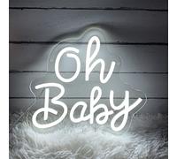 Brochao Neon Light Sign, Neon Sign for Decoration Hanging Mounted Light Up Letters with USB Port LED Sign for Birthday Party Bedroom Bar Decor Gift Neon Lights for Walls (oh Baby, 12''x11'')