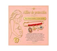 Broche con amuleto del mal de ojo para mujer, imperdibles de protección para el embarazo, cordón rojo cruz de la Virgen María amuleto de pies pequeños joyería de maternidad de buena suerte, regalo