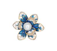 Broche Elegant Enamel Dripping Begonia Flower Brooch Elegant Atmospheric Floral Clothing Pin Coat Corsage Shawl Clip (Blue, One Size)