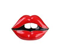 Broche Fashion Sexy Red Lips Brooch Women Sweater Accessories Corsage Pin Silk Scarf Buckle Neck Shawl Buckle Women Brooch Accessories Men Ladies Jewelry 1pc Pin For Dress (Red, One Size)