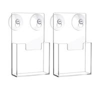 Brochure Presentation Stand 2 Pieces Wall-mounted Suction Cup Literature | Pamphlet Organizer For Literature Pamphlet Documents Office Store Commercial Residential Classroom
