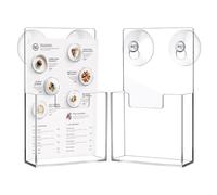 Brochure Stand Pack of 2 Wall Mounted Acrylic Literature Shelf with Suction Cup