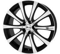 Brock B21 7 x 16 ET 40 Bolt Circle 4 x 114 Hub Centering 72.6 580070136, Black-Matt Front-Polished