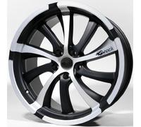 Brock B23 8 x 17 ET 47 Bolt Circle 5 x 114 Hub Centering 72.6 580070103, Black-Matt Front-Polished