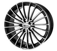 Brock B24 7 x 17 ET 38 Bolt Circle 4 x 114 Hub Centering 72.6 580070216, Black Front-Polished