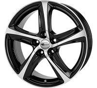 Brock B25 6.5 x 15 ET 44 Bolt Circle 5 x 112 Hub Centering 66.6 580070393, Black Front-Polished