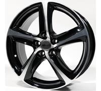 Brock B25 8 x 18 ET 15 Bolt Circle 5 x 120 Hub Centering 76.9 580070318, Black Front-Polished