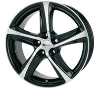 Brock B25 8 x 18 ET 48 Bolt Circle 5 x 114 Hub Centering 72.6 580070327, Black Front-Polished