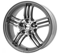 Brock B27 8 x 18 ET 35 Bolt Circle 5 x 100 Hub Centering 63.4 580070585, Himalaya-Grey Front-Polished