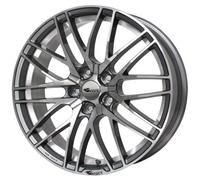 Brock B30 7.5 x 17 ET 45 Bolt Circle 5 x 108 Hub Centering 72.6 580070788, Himalaya-Grey Front-Polished