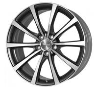 Brock B32 9.5 x 19 ET 25 Bolt Circle 5 x 120 Hub Centering 72.6 580070998, Himalaya-Grey Front-Polished