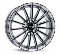 Brock B36 7.5 x 17 ET 38 Bolt Circle 5 x 100 Hub Centering 63.4 580071407, Crystal Silver-Black