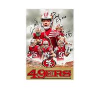 Brock Purdy Christian McCaffrey George Kittle Deebo Samuel Bosa San Francisco 49ers Signed Photo Autograph Print Poster Wall Art Home Decor Canvas Poster Wall Art Decor Print Picture Paintings for Liv