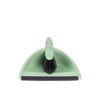 Brockley Tech Compact Dustpan and Brush Set - Soft Bristles, Durable Plastic, Easy Storage, Ideal for Home and Office Cleaning (Green)